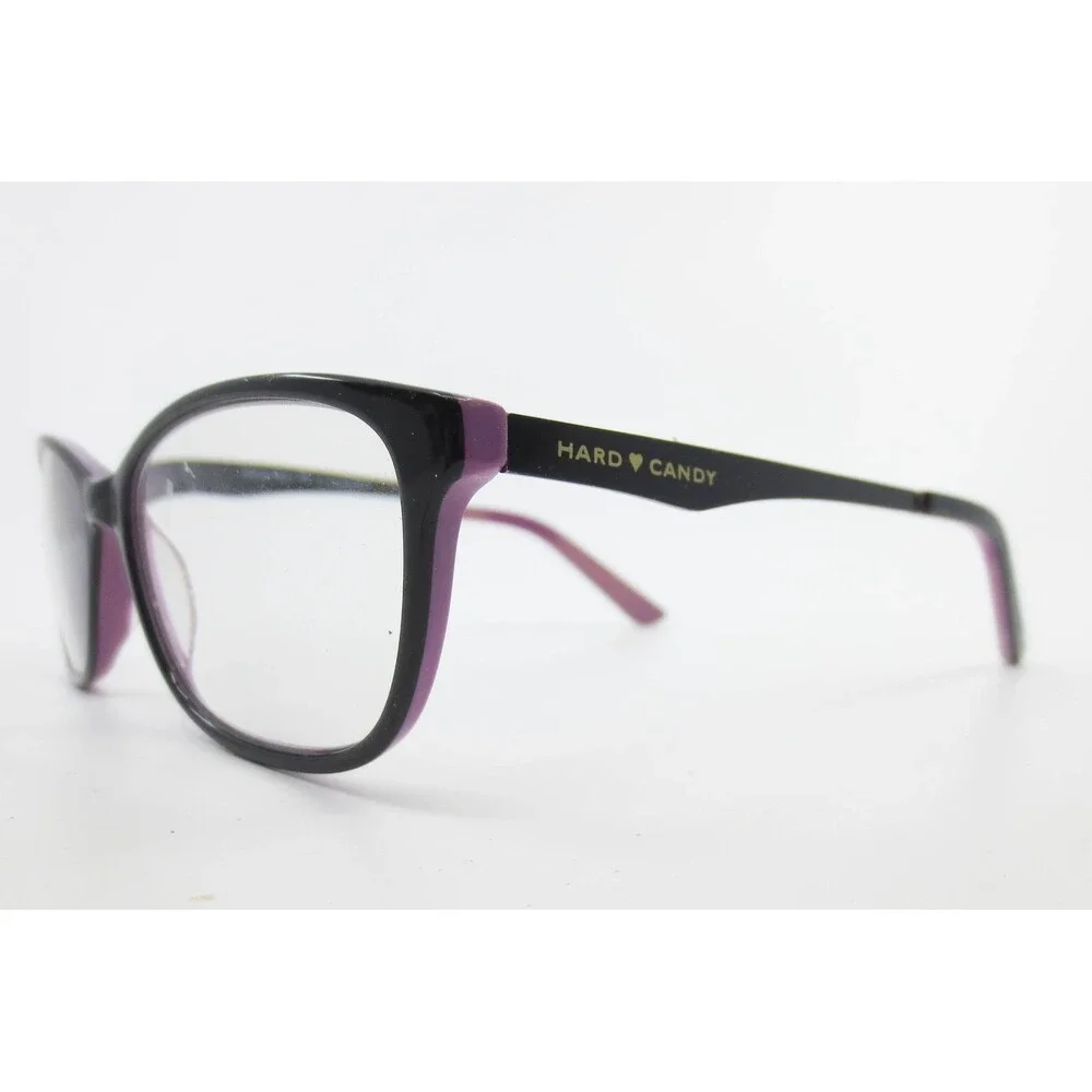 Hard Candy HC41 BLKP Eyeglasses Black Purple Cat Eye Frames 52-16-135